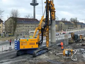 Bauer Spezialtiefbau führt Bohrpfahlarbeiten für die Umgehungsstraße Münster aus