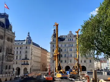 Bohrpfähle für die U-Bahn in Wien durch Bauer Spezialtiefbau